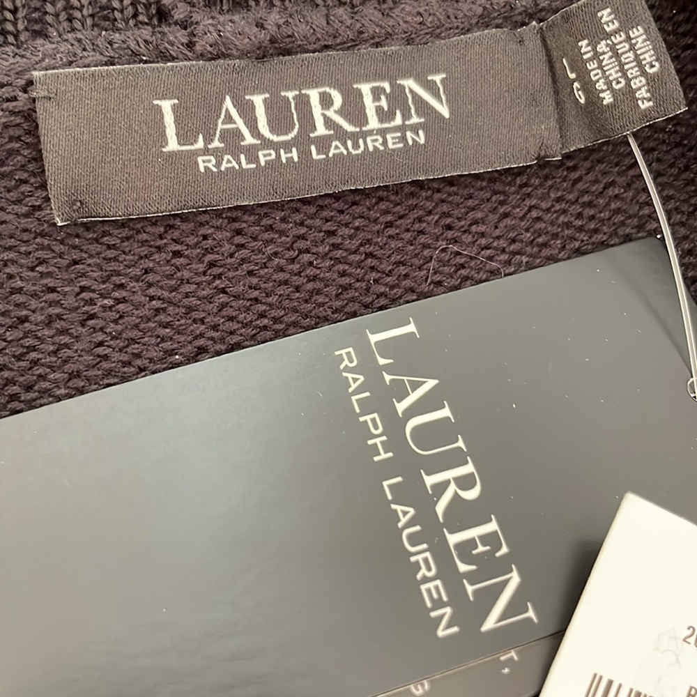 LAUREN Ralph Lauren Black Label open front cardigan Size Large, NWT - Picture 10 of 14